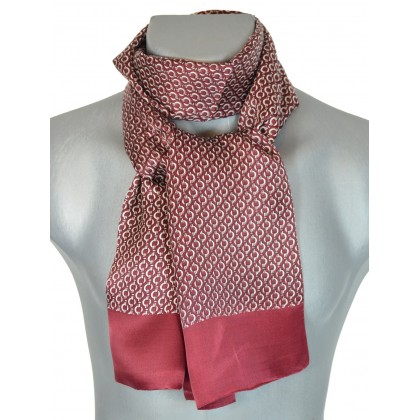 Foulard Soie Homme Maillons Bordeaux