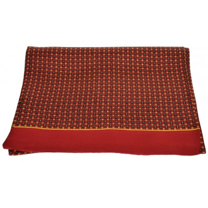 Foulard soie homme petits carrés rouge