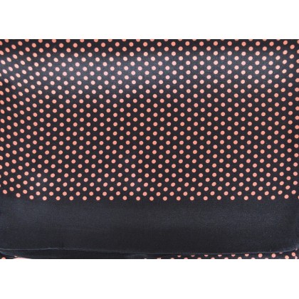 Foulard soie homme pois noir-rose