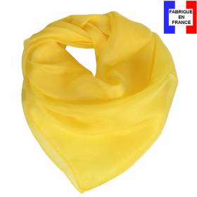 Carré en soie 70cm jaune made in France
