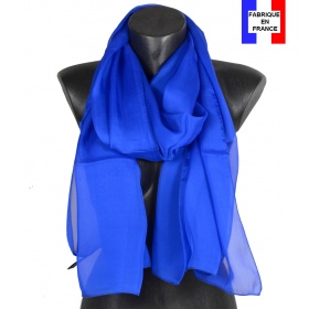 Grand foulard en soie bleu royal