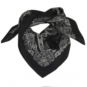 Carré soie 70cm bandana noir