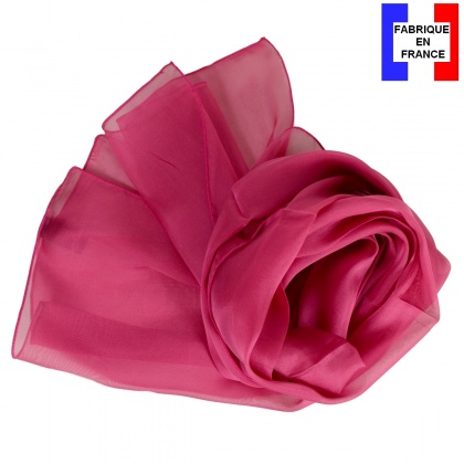 Foulard en soie camelia uni made in France