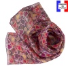 Foulard en soie Puzzle rose made in France